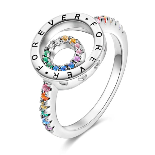 Andora 925 Sterling Silver Women Rings Cubic Zirconia Eternity Promise Statement Stackable Vintage Rings Statement Rings for Women Size 6-9